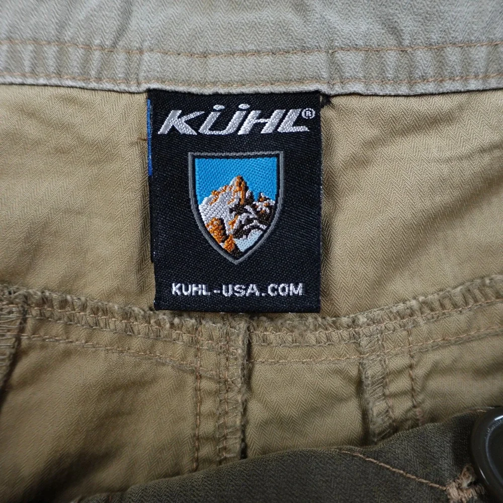 Kuhl Shorts Mens 34 Green KuhlDry Cargo Hiking Outdoor Utility Lightweight Trail